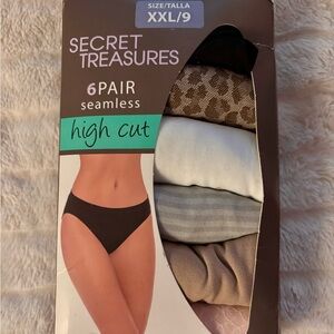 Black High Cut Seamless Underwear - 6 Pack